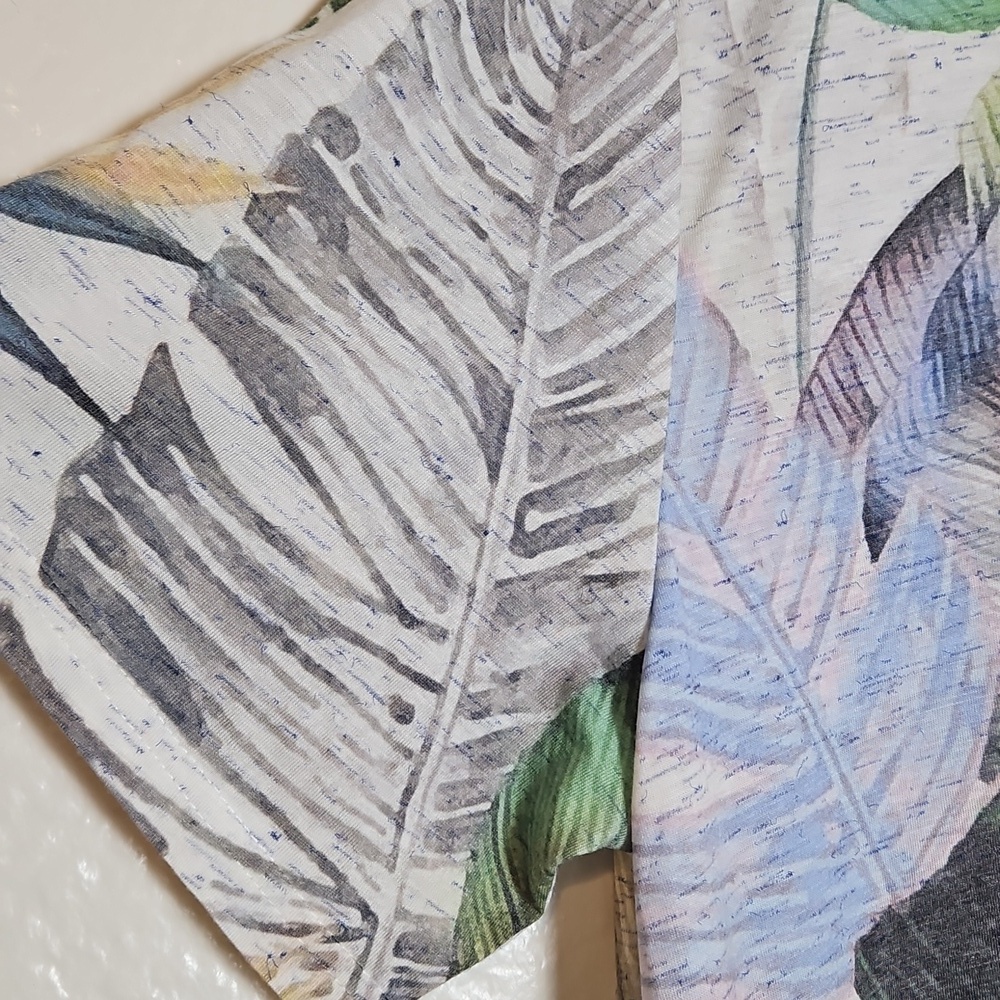 Sag Harbor Tropical Leaf Print Short Sleeve Tee - Picture 4 of 6